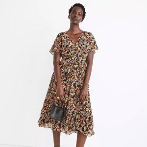 Madewell Dolman-Sleeve Ruffle-Hem Midi Dress